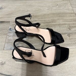AGL Glossy Black Heeled Sandals